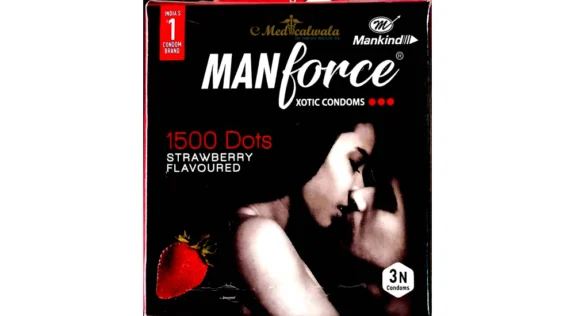 MANFORCE 1500 DOTS STRAWBERRY FLAVOURED XOTIC CONDOMS